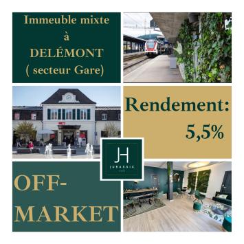 Delémont, Jura - Immeuble mixte 7.0 pièces 1200.00 m2 CHF 2'475'000.-